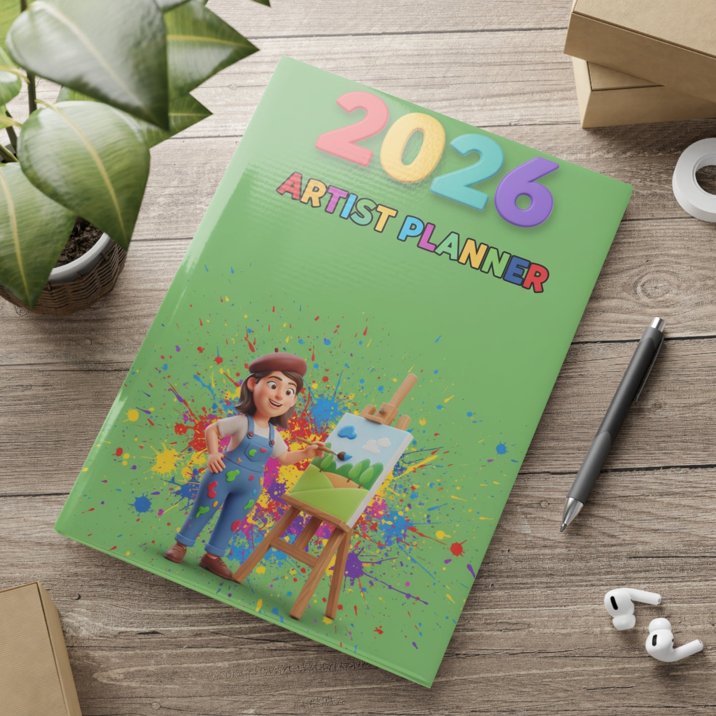 2026 Artist Planner Hardcover Notebook — Puffy Cover Sketch & Paint Journal