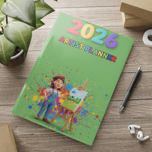 2026 Artist Planner Hardcover Notebook — Puffy Cover Sketch & Paint Journal