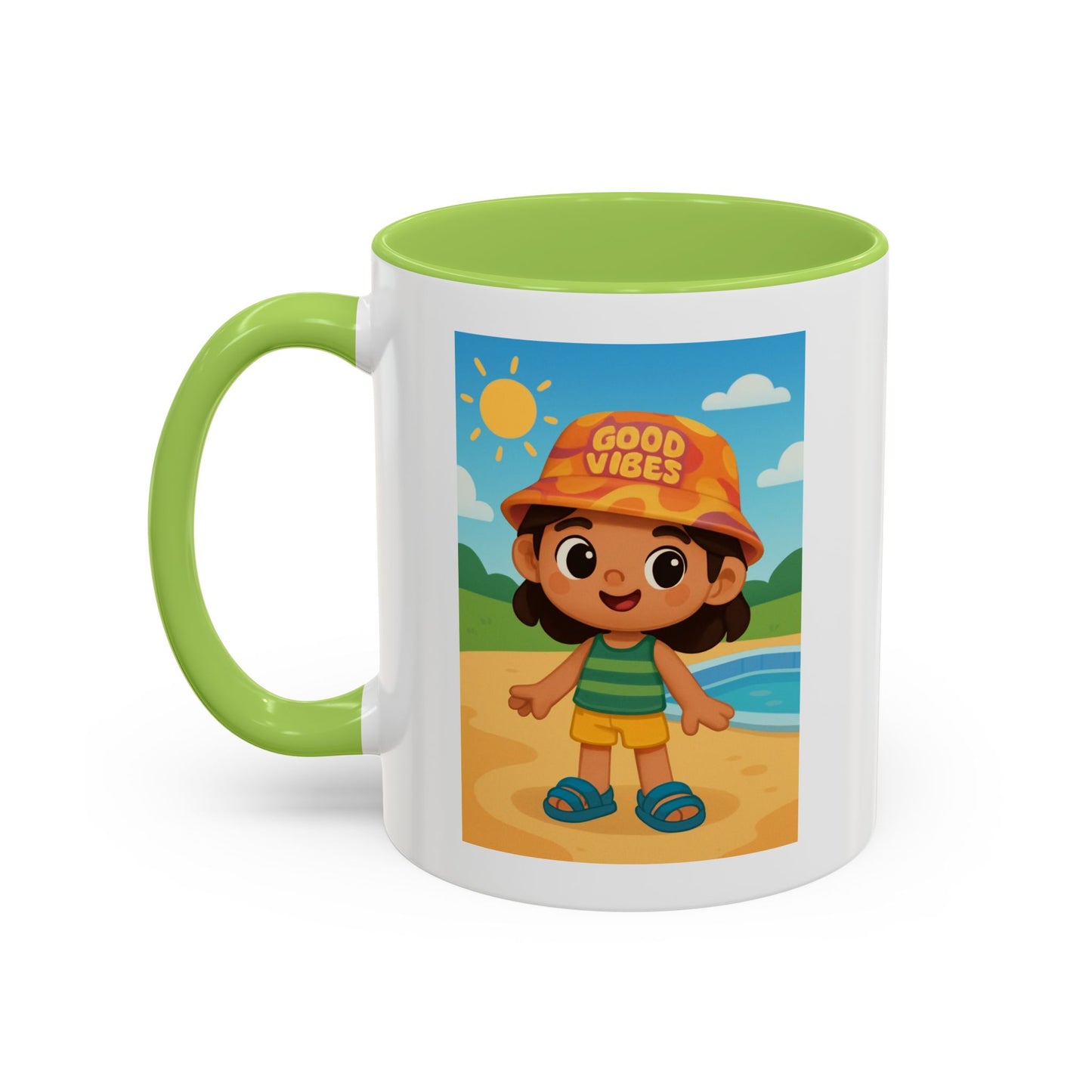 Good Vibes Beach Kid Mug — Accent Coffee Mug (11/15oz)