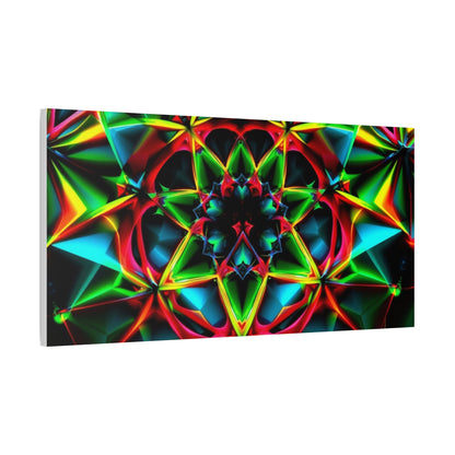 Kaleidoscope Neon Mandala Matte Canvas Wall Art
