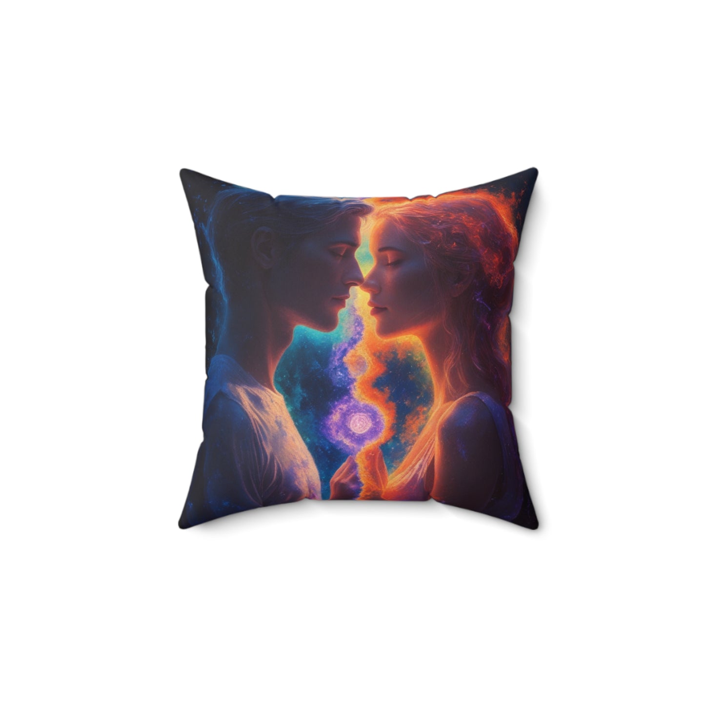 Square Pillow — Mystic Sun & Moon Lovers Decorative Cushion
