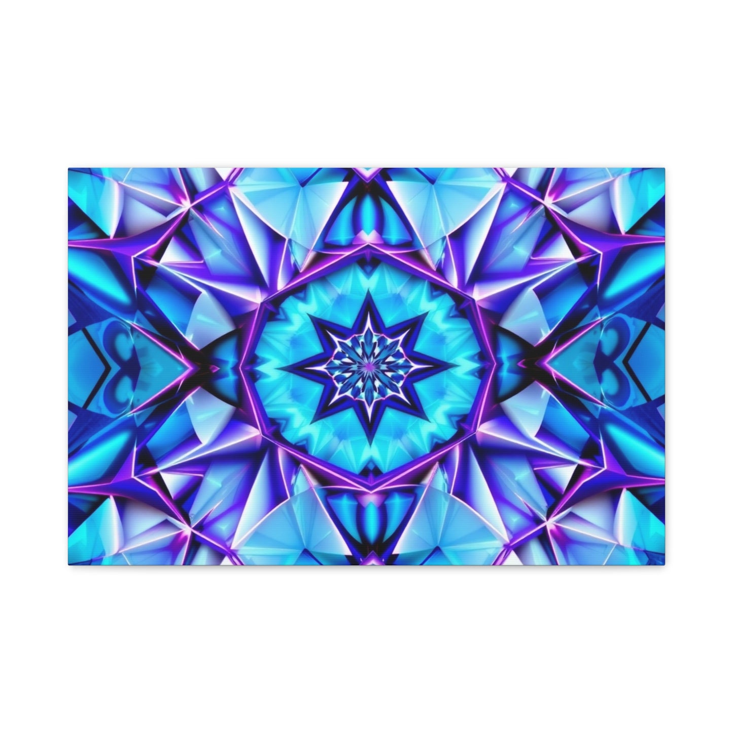 Blue Kaleidoscope Matte Canvas Wall Art – Stretched 1.25"