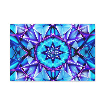 Blue Kaleidoscope Matte Canvas Wall Art – Stretched 1.25"