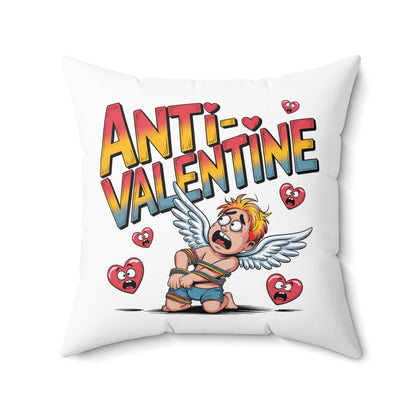 Anti-Valentine Pillow — Funny Anti-Love Decorative Throw Pillow (Cupid Bound Design)