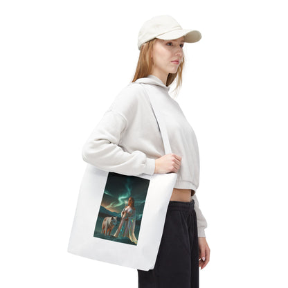 Tragetasche – Mystische Frau mit Wolf Aurora Art Tote