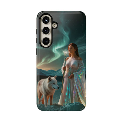 Samsung Aurora Guardian Handyhülle – Mystic Woman &amp; Wolf Magic Galaxy Schutz
