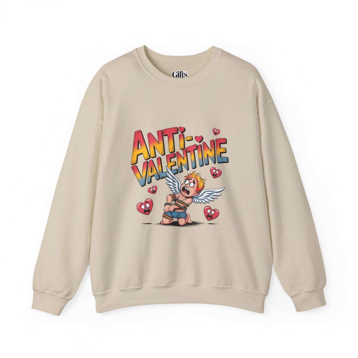 Anti-Valentine Sweatshirt — Funny Cupid Reject Graphic Crewneck