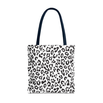 Leopard Print Tote Bag — Black & White All-Over-Print Shopper