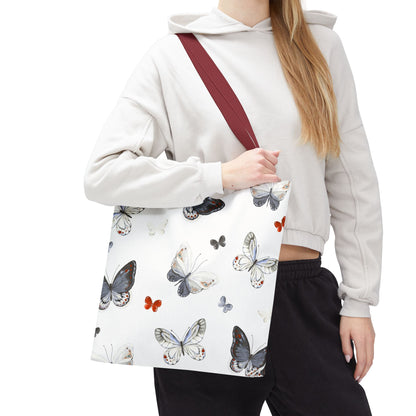 Butterfly Pattern Tote Bag — Lightweight Floral Tote for Everyday Use