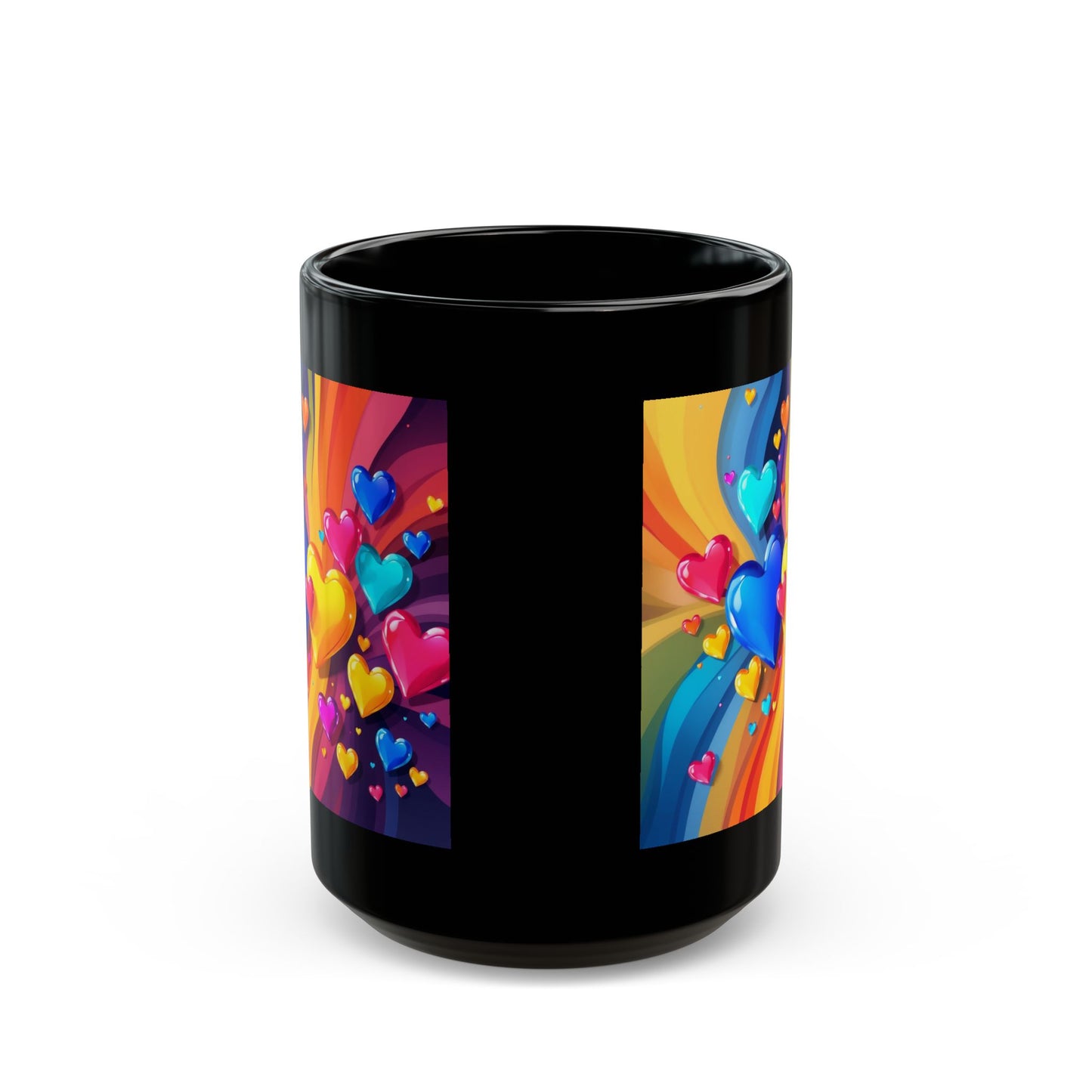 Colorful Heart Rainbow Mug — Vibrant Love Coffee Cup (11oz/15oz)
