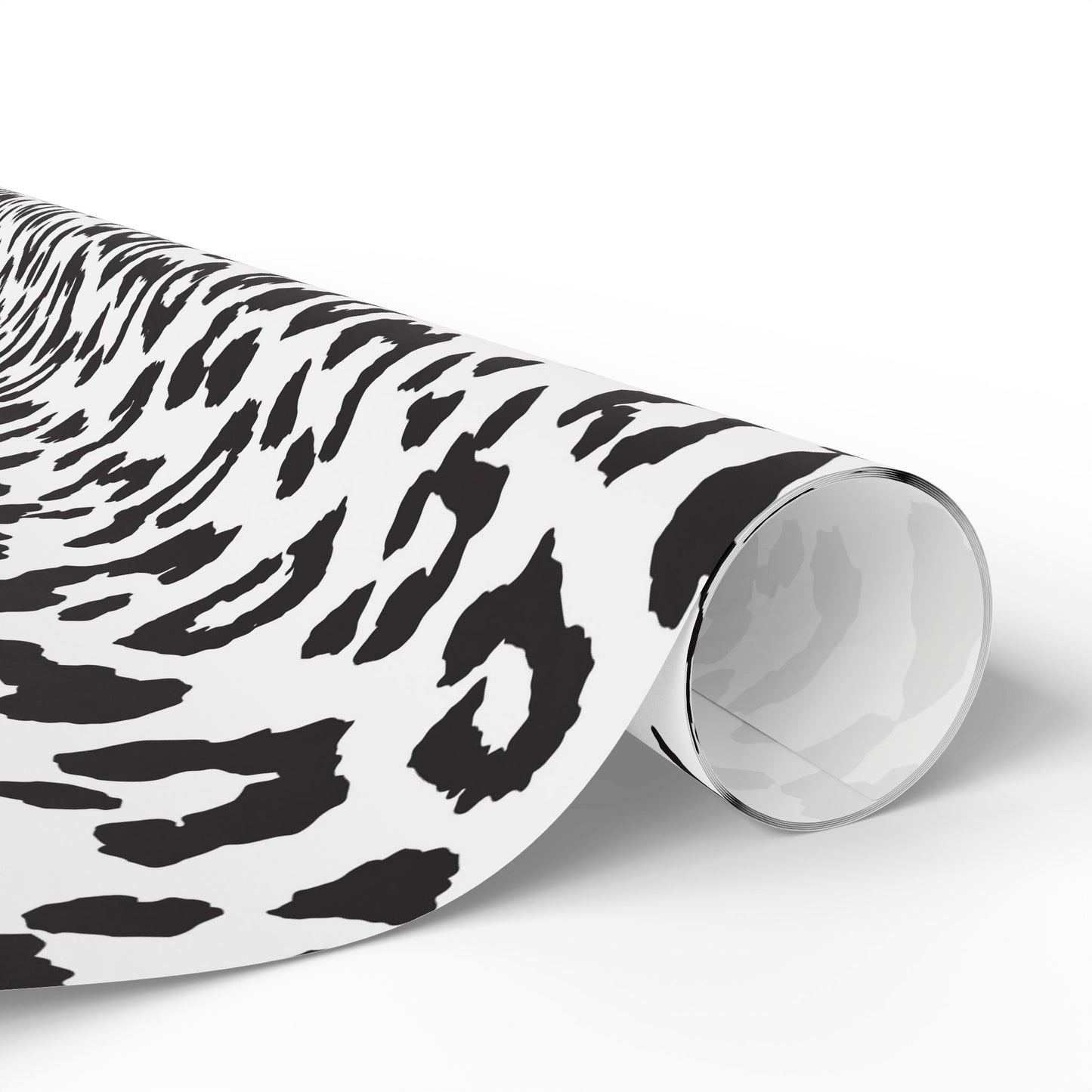 Leopard Print Wrapping Paper Roll — Black & White Animal Pattern Gift Wrap