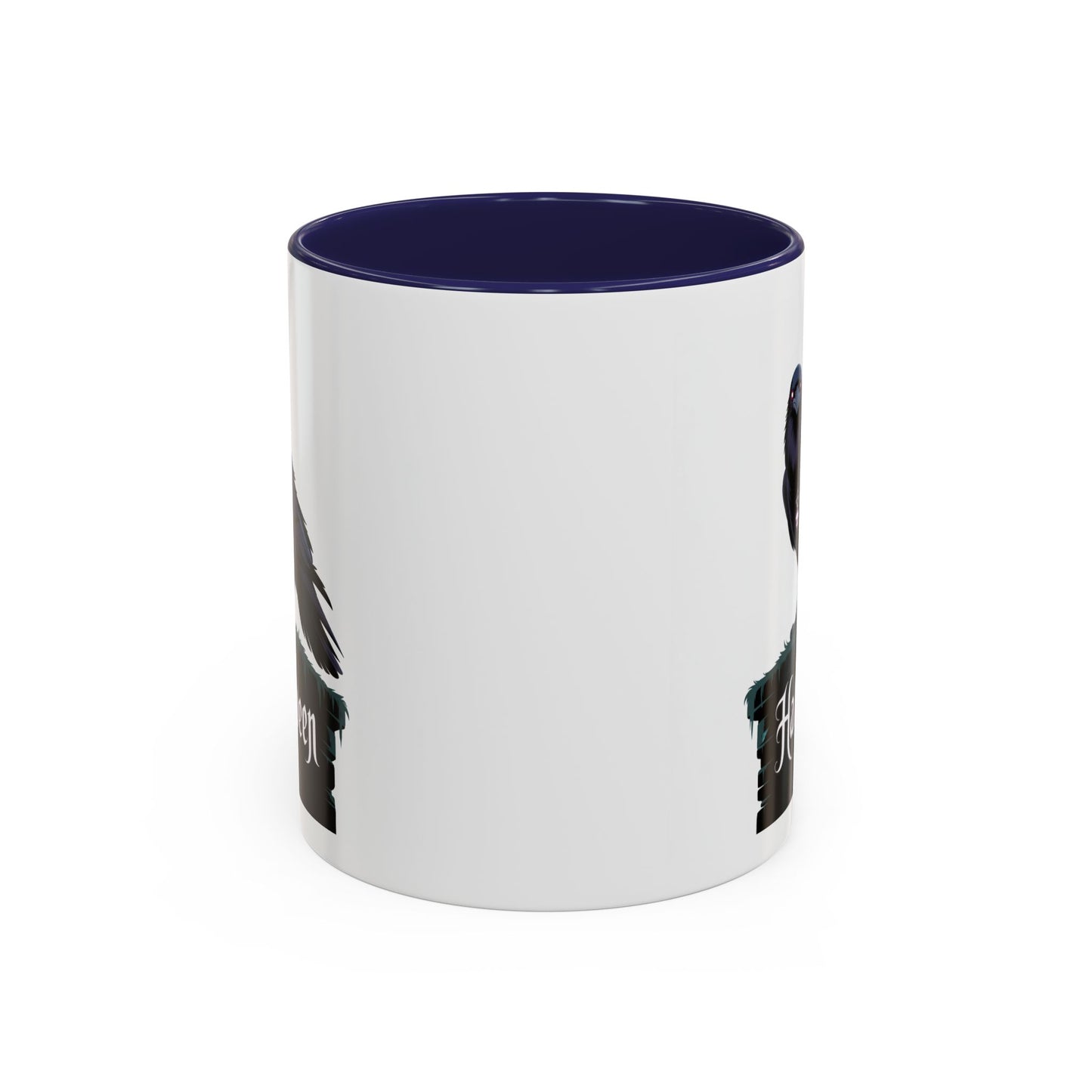 Halloween Raven Coffee Mug, Black Accent Mug, Spooky Drinkware, Unique Gift for Fall, Coffee Lover's Halloween Décor