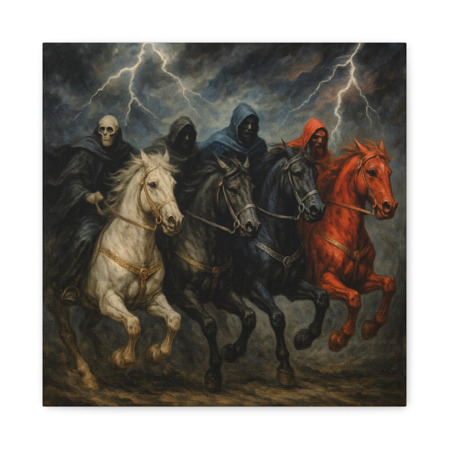 Four Horsemen Canvas Wall Art — Apocalyptic Gothic Mythology Print