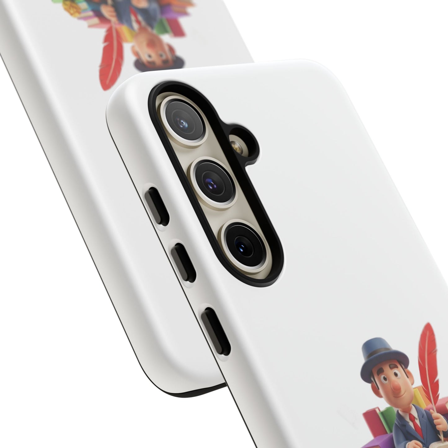 Samsung Bookworm Illustration Phone Case — Cute Scholar with Feather Pen