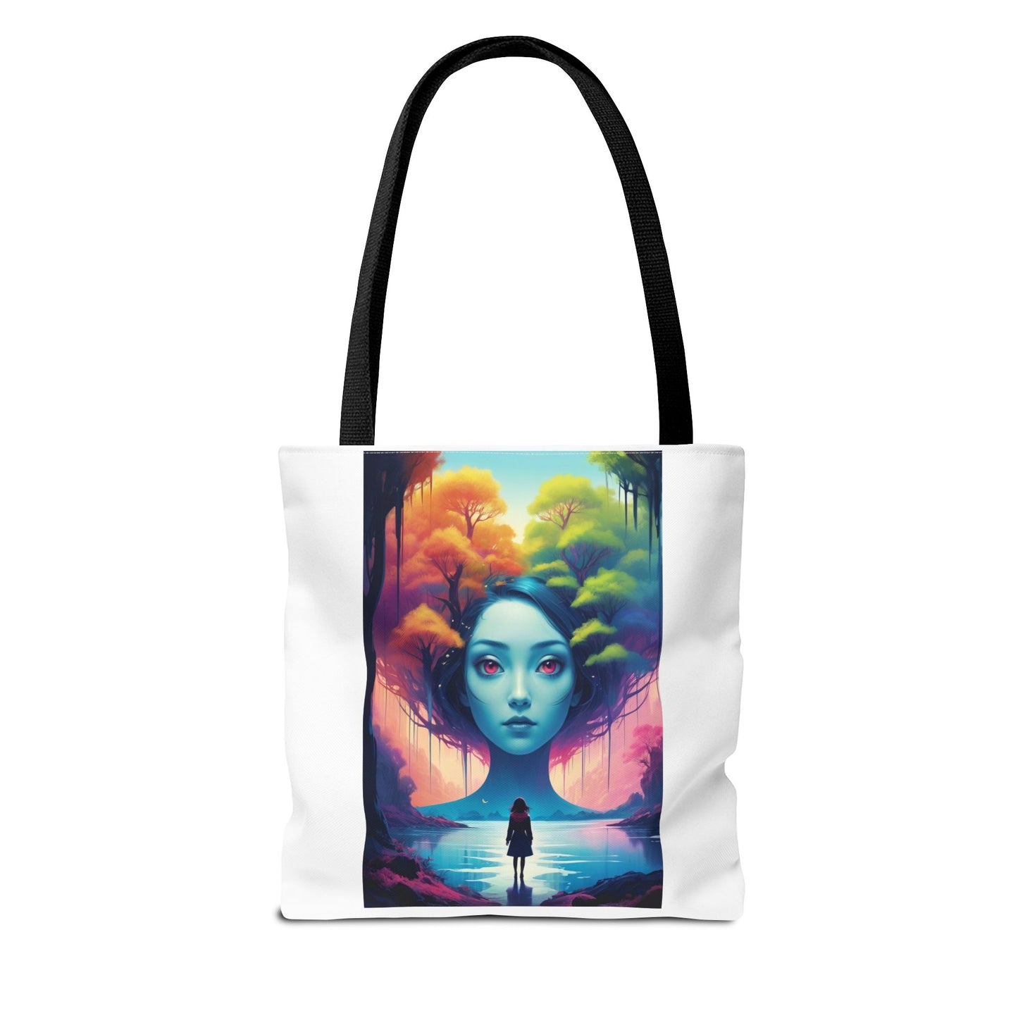 Dreamscape Portrait Tote Bag — Surreal Forest Girl Art