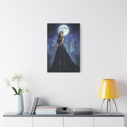 Gothic Moonlight Canvas Print — Elegant Dark Castle Portrait