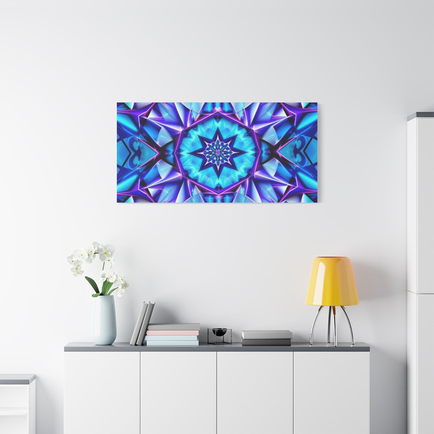 Blue Kaleidoscope Matte Canvas Wall Art – Stretched 1.25"