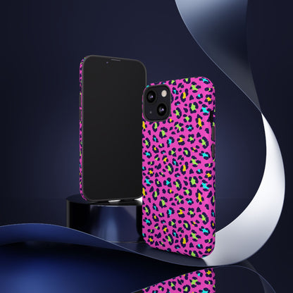 iPhone Pink Neon Leopard Phone Case — Bold Protective iPhone Cover