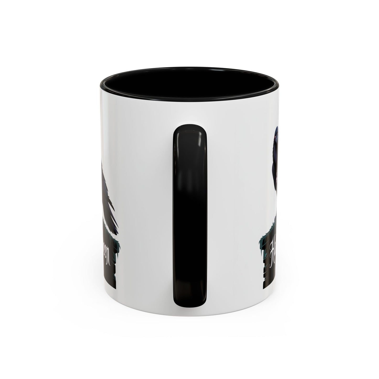Halloween Raven Coffee Mug, Black Accent Mug, Spooky Drinkware, Unique Gift for Fall, Coffee Lover's Halloween Décor