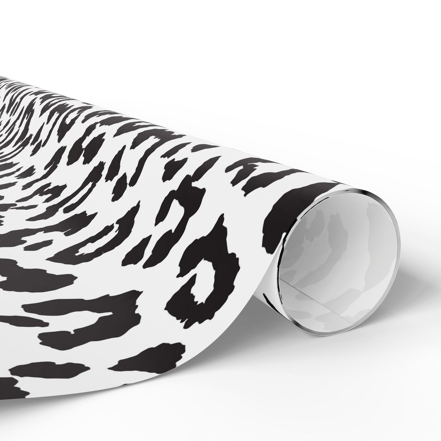 Leopard Print Wrapping Paper Roll — Black & White Animal Pattern Gift Wrap