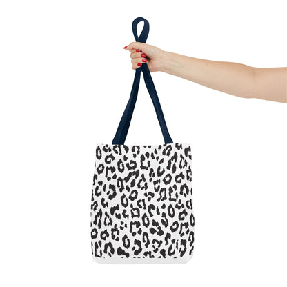 Black & White Leopard Print Tote Bag — Chic Animal-Print Tote for Everyday Use