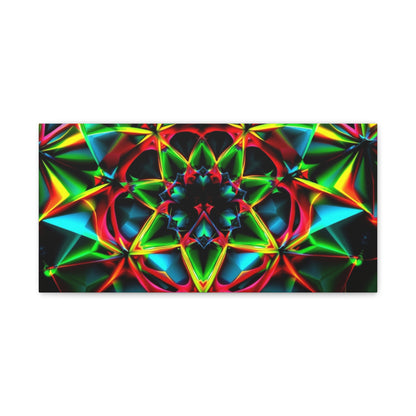 Kaleidoscope Neon Mandala Matte Canvas Wall Art