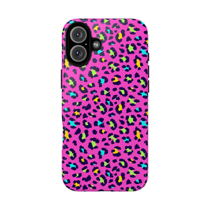iPhone Pink Neon Leopard Phone Case — Bold Protective iPhone Cover