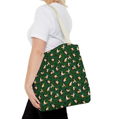 Green Leopard Print Tote Bag – Patterned All-Over-Print Shopper