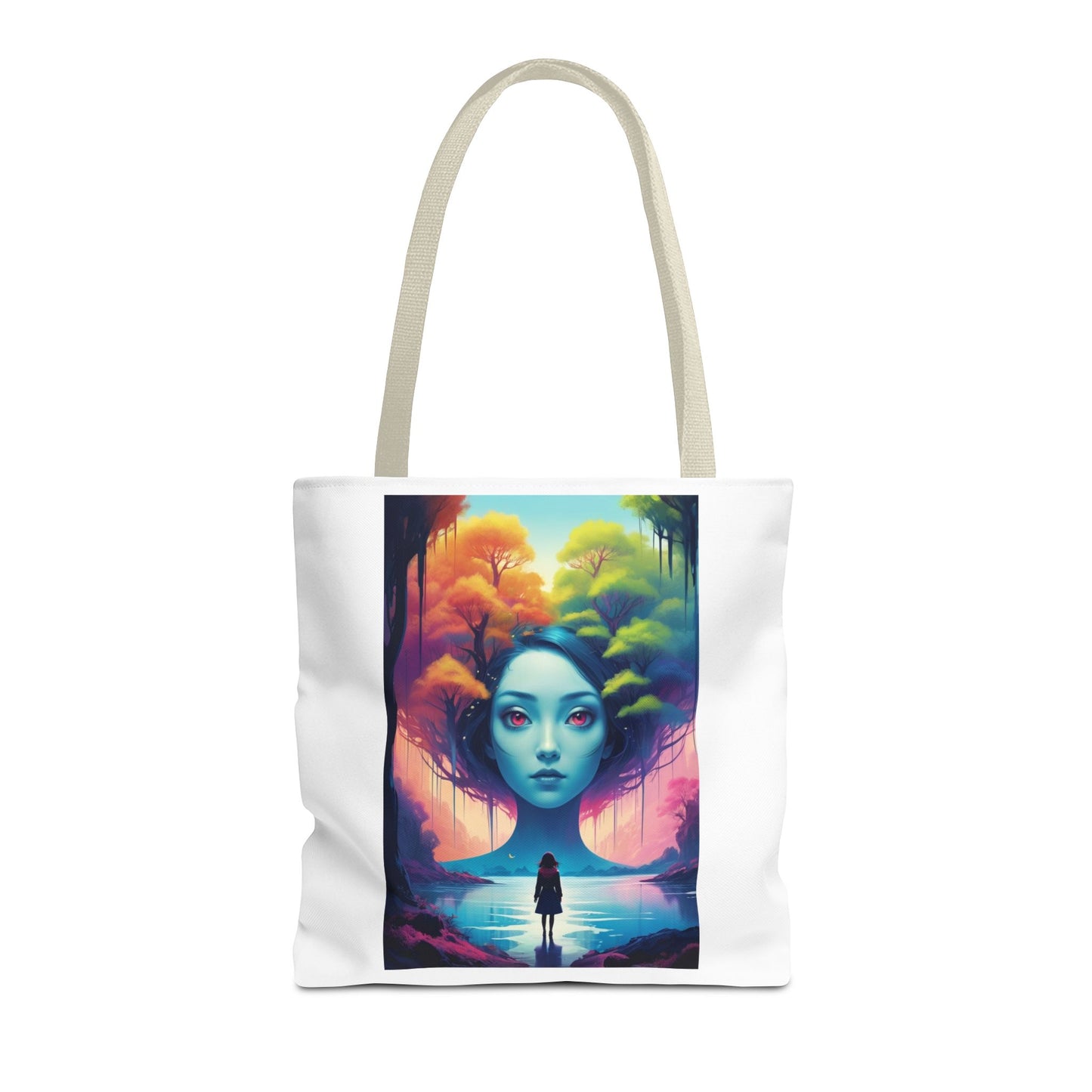 Dreamscape Portrait Tote Bag — Surreal Forest Girl Art