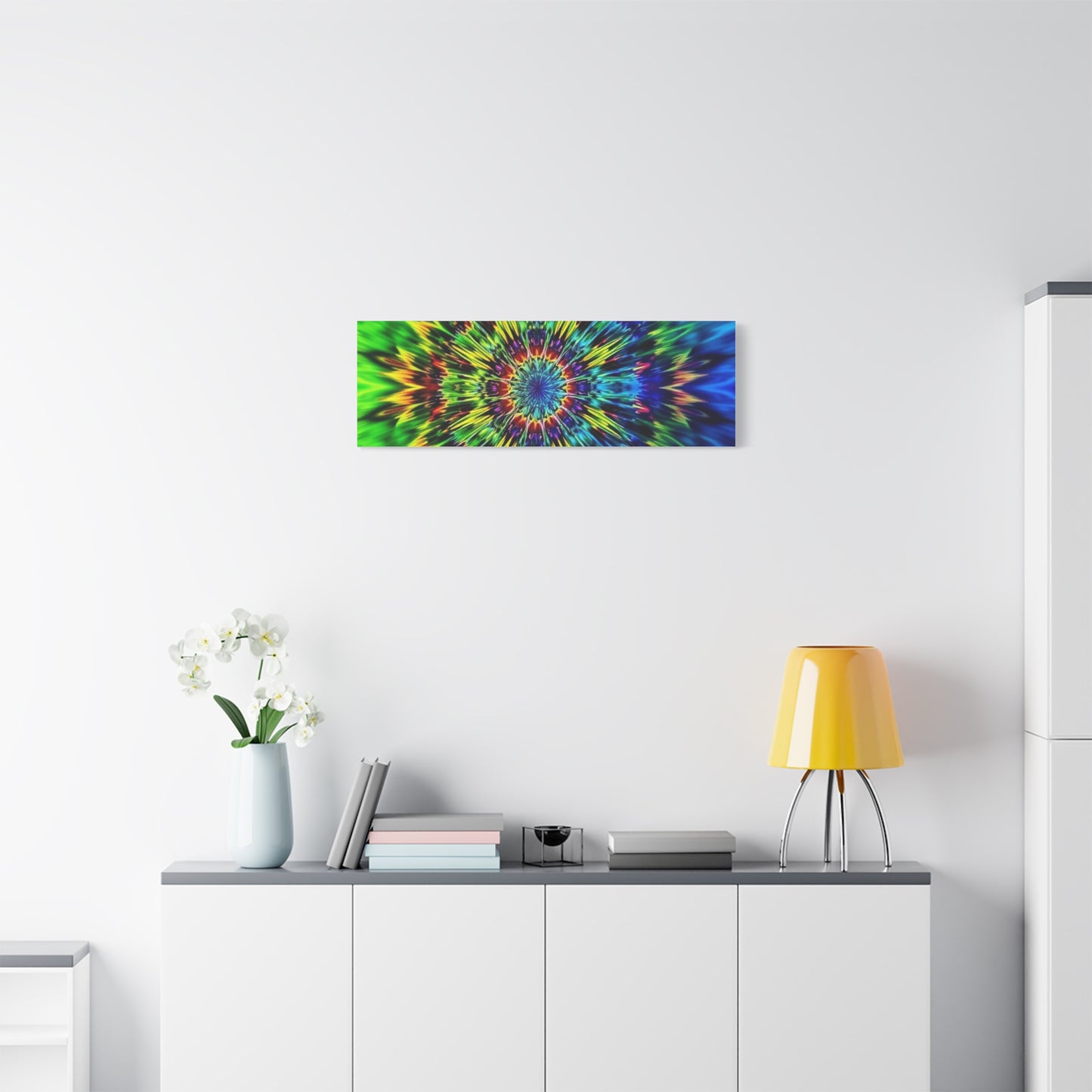 Psychedelic Kaleidoscope Matte Canvas Wall Art — Vibrant Mandala Stretched Canvas