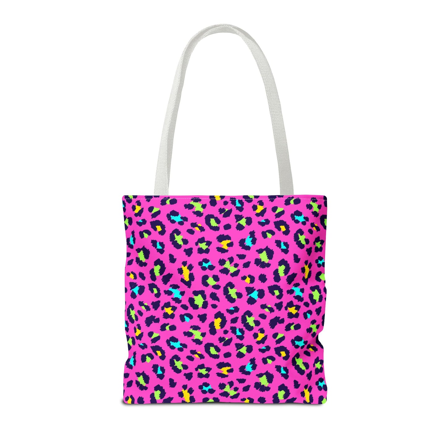 Pink Neon Leopard Print Tote Bag — Bold Animal Print Shopper