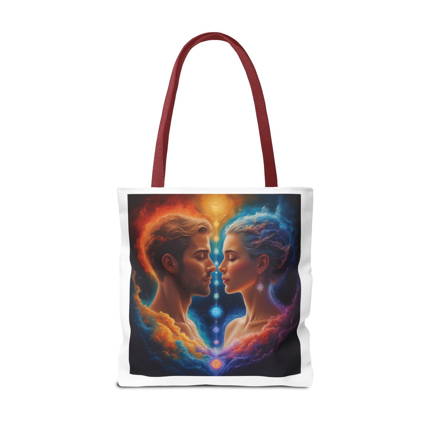 Mystic Soulmates Tote Bag — Celestial Couple Art AOP Tote