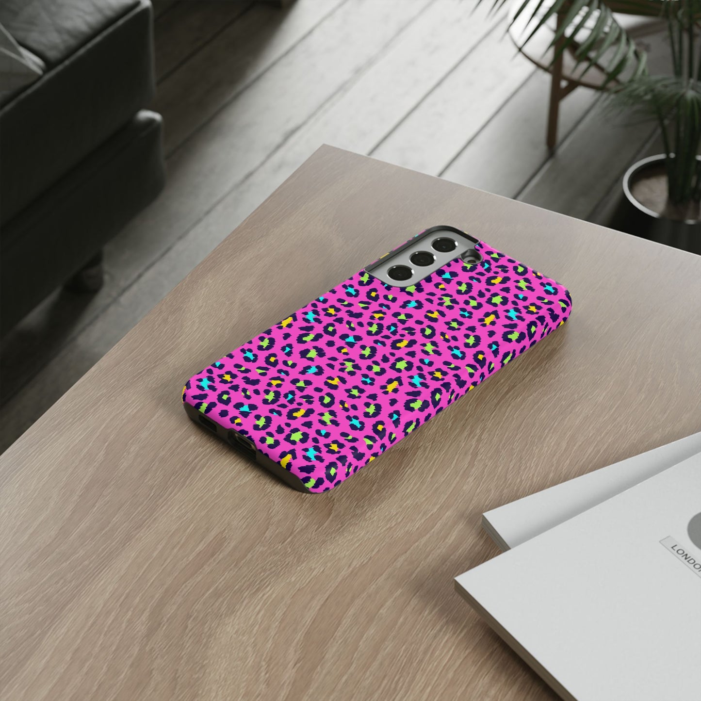 Samsung Handyhülle – Robuste Schutzhülle in leuchtendem Pink mit Leopardenmuster