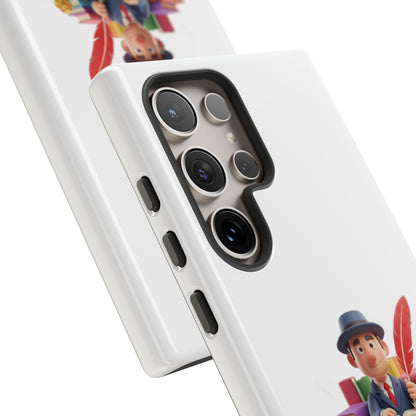 Samsung Bookworm Illustration Phone Case — Cute Scholar with Feather Pen