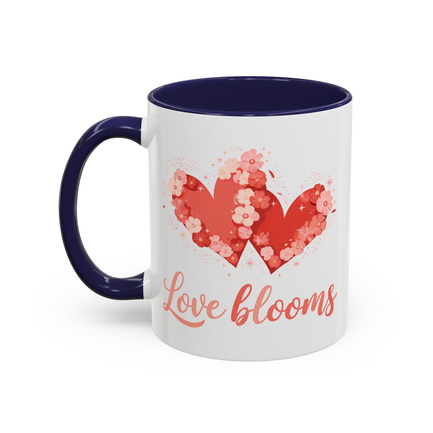 Love Blooms Accent Coffee Mug — Floral Heart 11/15oz