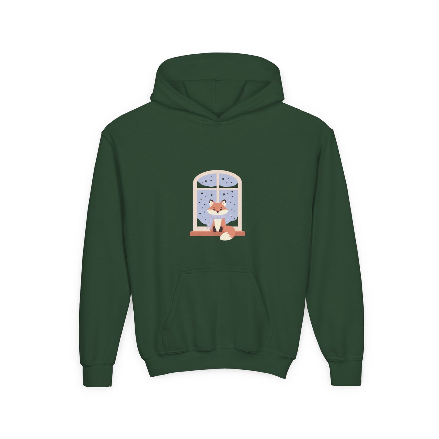 Kids Fox Hoodie - Cozy Winter Window Design
