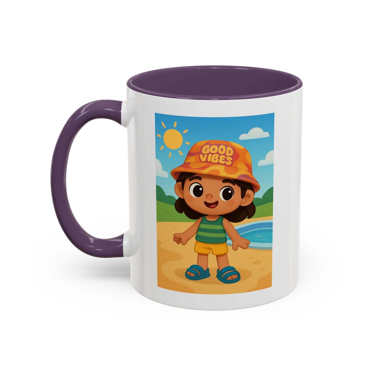 Good Vibes Beach Kid Mug — Accent Coffee Mug (11/15oz)