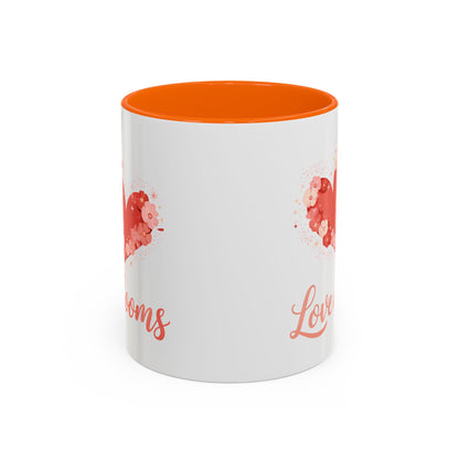 Love Blooms Accent Coffee Mug — Floral Heart 11/15oz