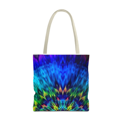 Tie-Dye Kaleidoscope Tote Bag — Vibrant All-Over Print Beach & Market Bag