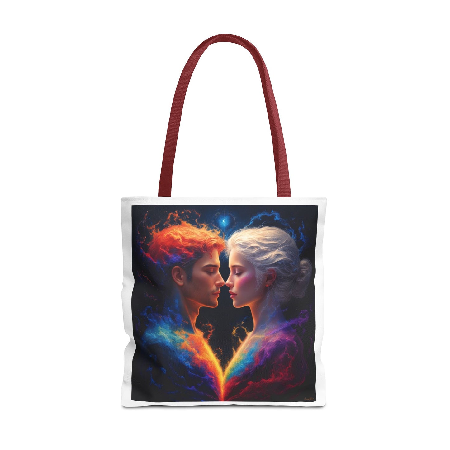 Cosmic Lovers Tote Bag — Fire & Ice Romantic Art AOP