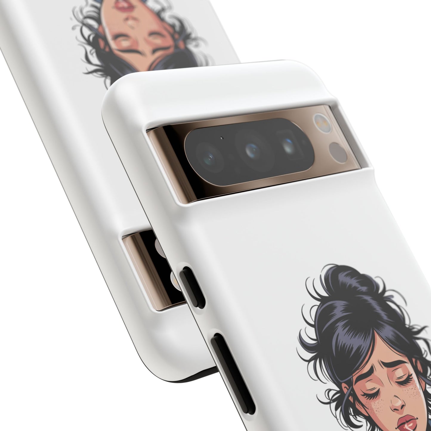 Google-Handyhülle – „Erstmal Kaffee, bitte“: Niedliches Design für eine verschlafene Frau am Morgen