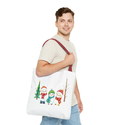 Christmas Snowman Tote Bag — Cute Holiday Winter Market Tote