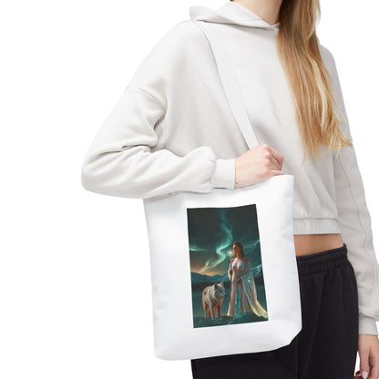 Tragetasche – Mystische Frau mit Wolf Aurora Art Tote