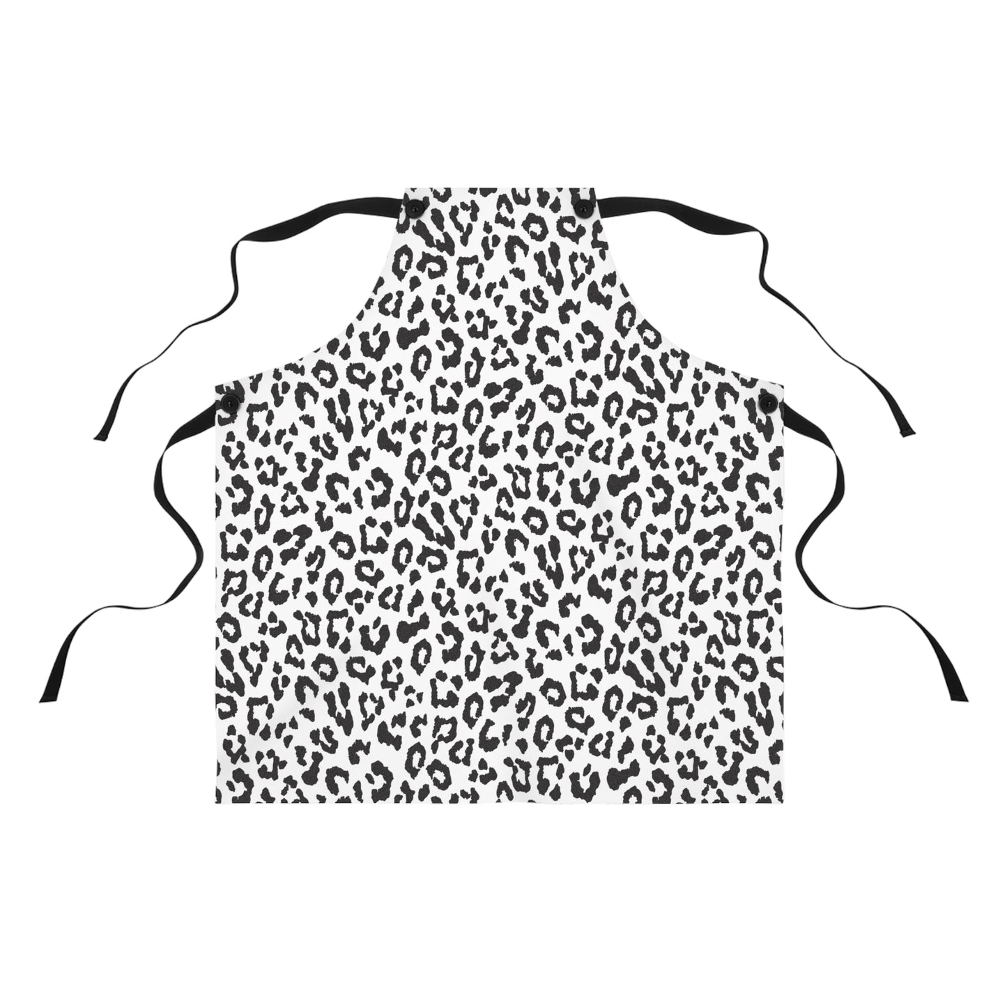 Black & White Leopard Print Apron — Stylish Animal-Print Kitchen Apron