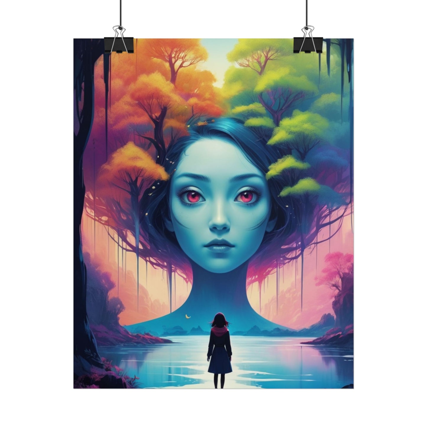 Poster „Surreale Waldgöttin“ – Fantasy-Kunst-Poster (gerollt)