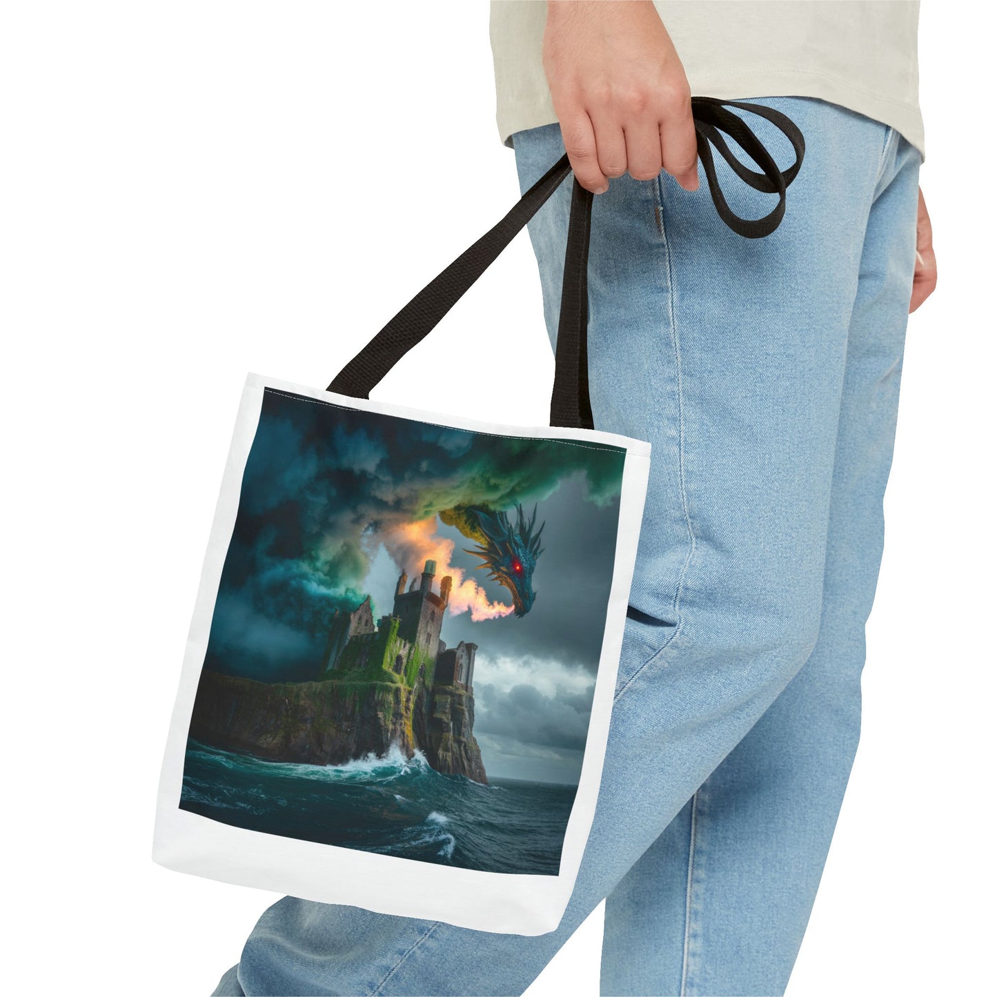 Fantasy Dragon Tote Bag - Magical Castle Design, Eco-Friendly Shopping Bag, Gift for Fantasy Lovers, Unique Beach Tote, Book Bag, [...]