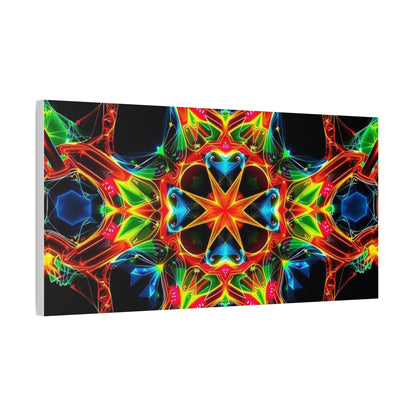 Kaleidoscope Neon Mandala Matte Canvas
