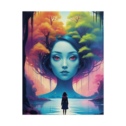 Poster „Surreale Waldgöttin“ – Fantasy-Kunst-Poster (gerollt)