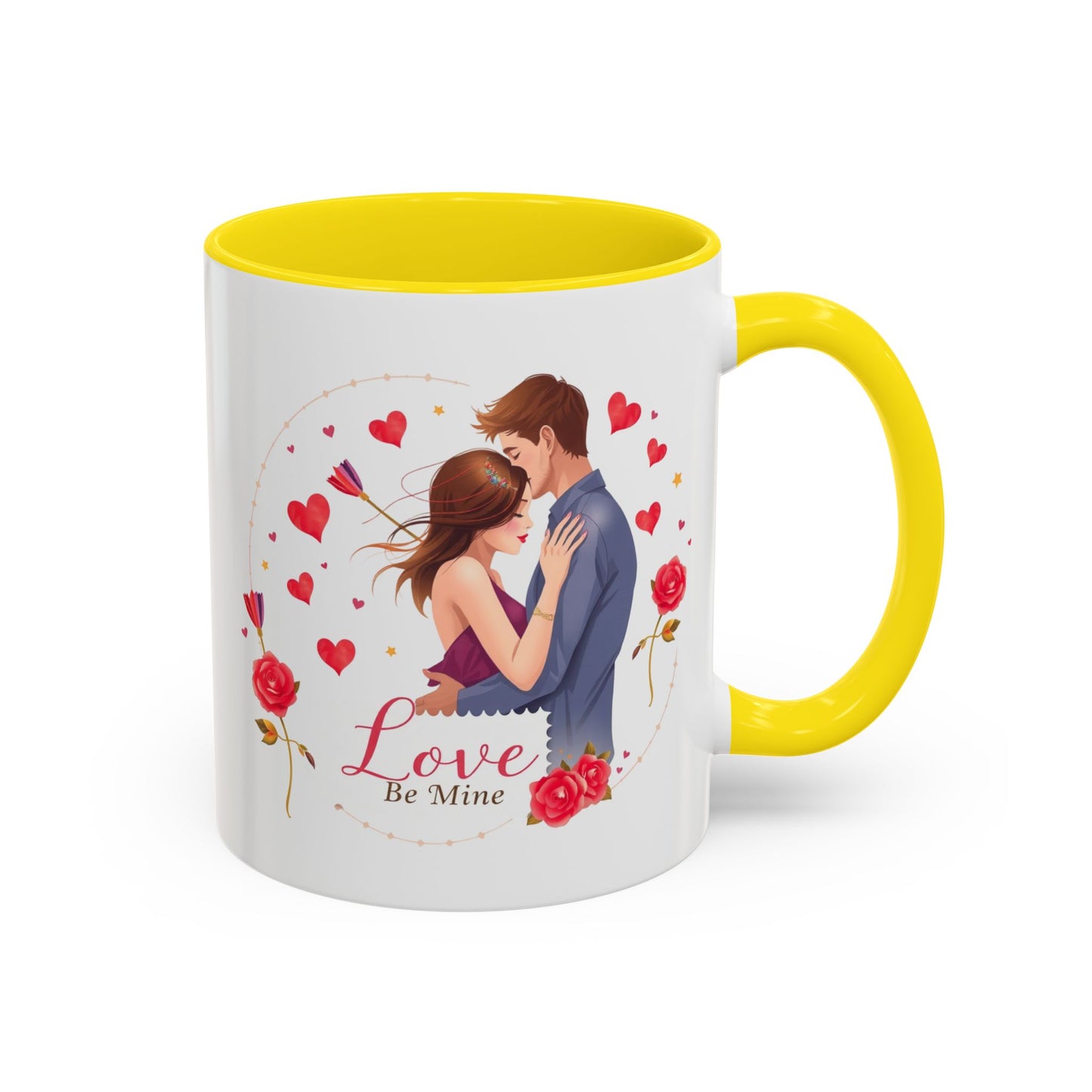 Romantic "Love Be Mine" Accent Coffee Mug — Couples Valentine's Gift