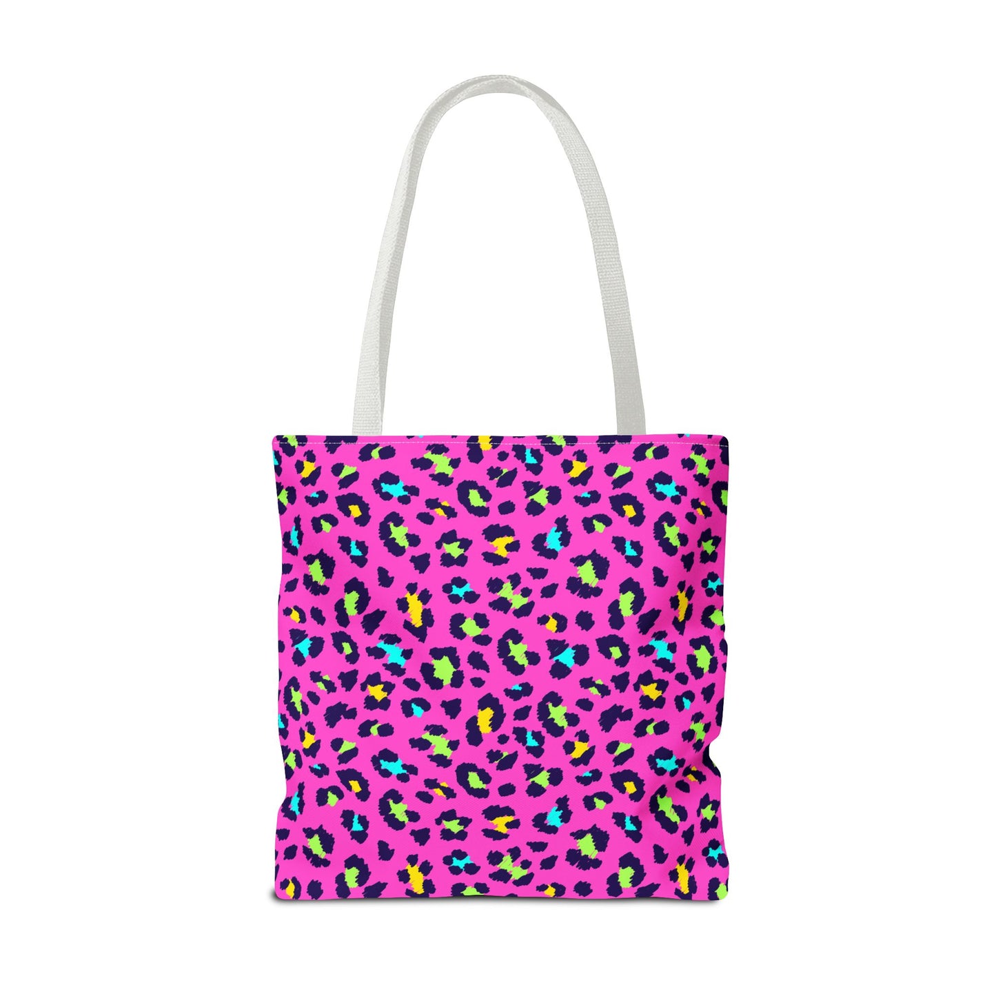 Pink Neon Leopard Print Tote Bag — Bold Animal Print Shopper